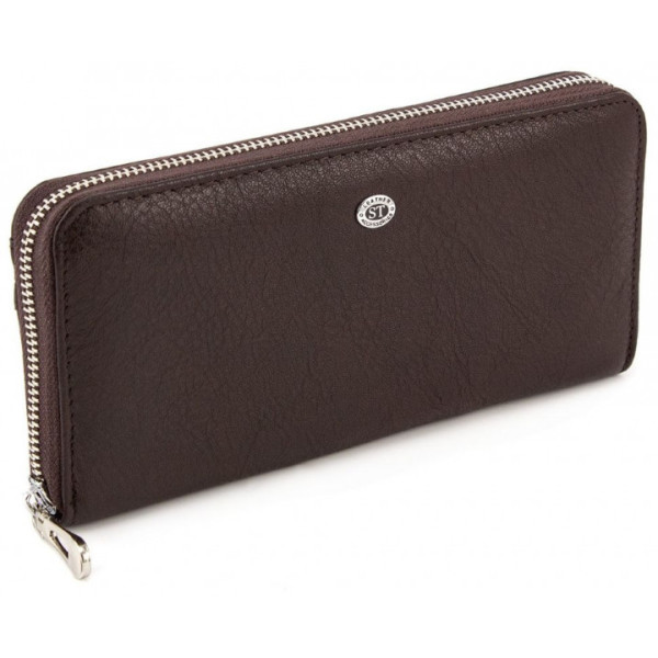 Клатч з натуральної шкіри на блискавці ST Leather (ST201) 98402 Коричневий