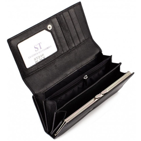 Жіночий гаманець з натуральної шкіри ST Leather (ST246) 98428 Чорний