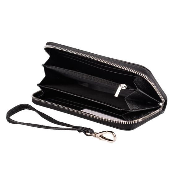 Кожаный кошелек- клатч на молнии St leather (ST238) 382022 Черный