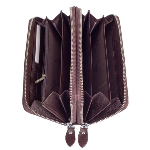 Гаманець на блискавці зі шкіри ST Leather (ST238-2) 98423 Коричневий