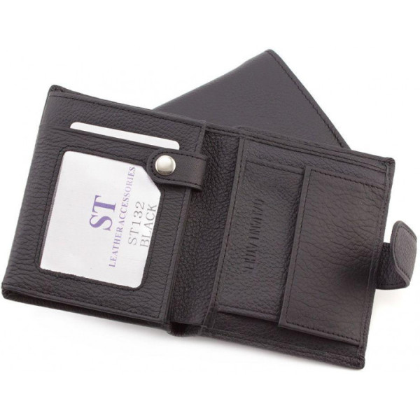 Мужской кожаный кошелек ST Leather (ST132) 98331 Черный