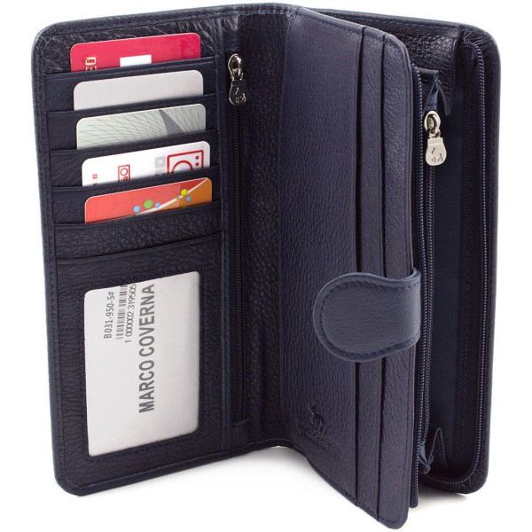 Практичный кожаный кошелек для женщин Marco Coverna MC-B031-950-5 (JZ6672) синий