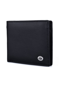 Мужской кожаный кошелек на магните ST Leather (ST-4) 98451 Черный