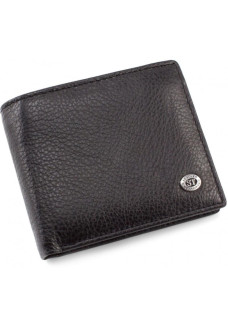Мужской кошелек из натуралной кожи ST Leather (ST-3) 98440 Черный