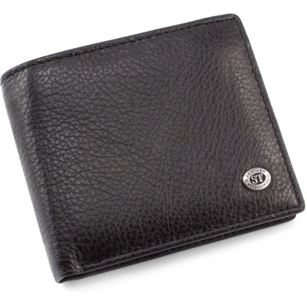 Чоловічий гаманець з натуралной шкіри ST Leather (ST-3) 98440 Чорний