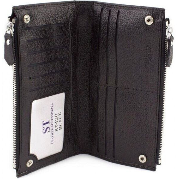 Клатч- гаманець з натуральної шкіри ST Leather (ST420) 98499 Чорний