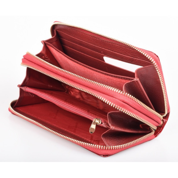 Женский кожаный кошелек клатч на две молнии ST Leather (S5001A) 98247 Красный