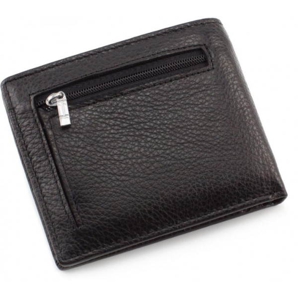 Чоловічий гаманець з натуралной шкіри ST Leather (ST-3) 98440 Чорний