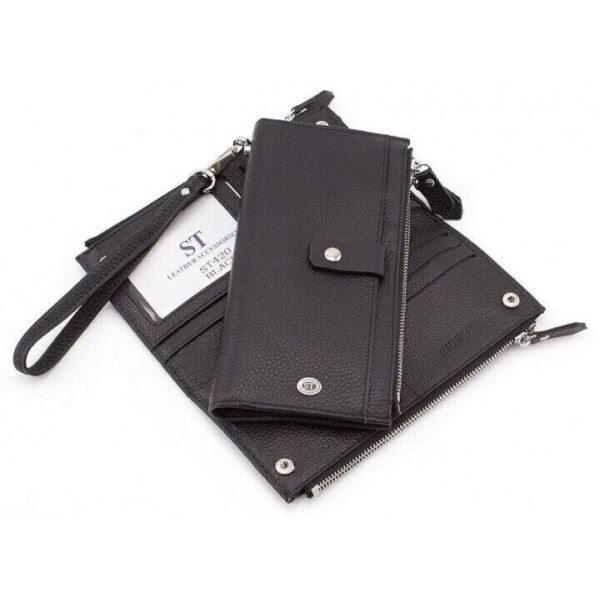 Клатч- гаманець з натуральної шкіри ST Leather (ST420) 98499 Чорний
