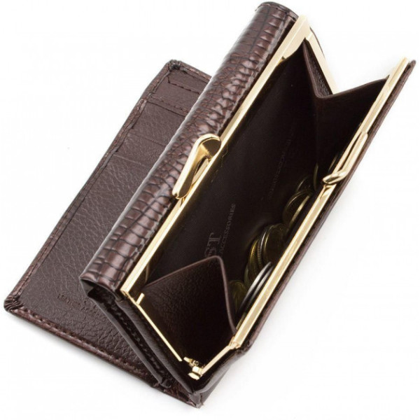 Жіночий гаманець шкіряний ST Leather (S1201A) 98213 Коричневий