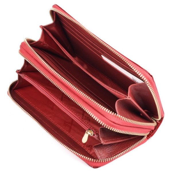 Женский кожаный кошелек клатч на две молнии ST Leather (S5001A) 98247 Красный