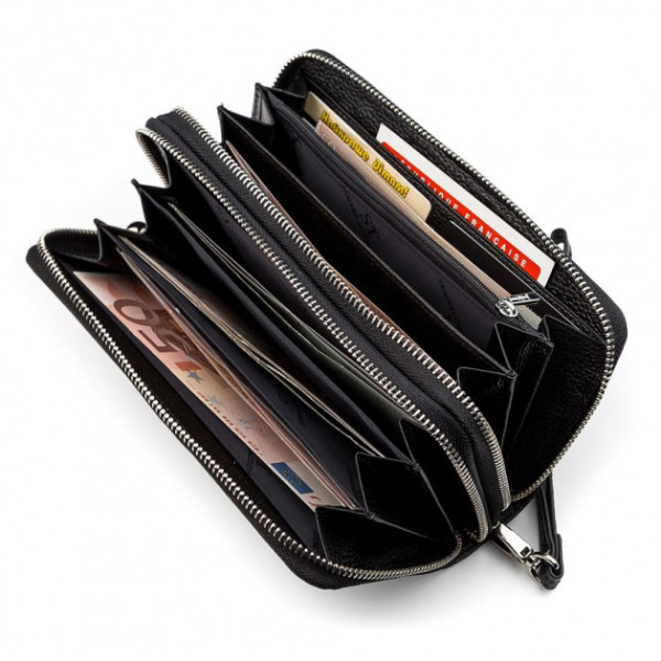 Мужской кошелек натуральная кожа ST Leather (ST127) 98325 Черный