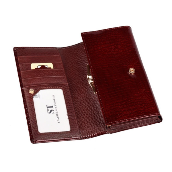 Жіночий шкіряний гаманець з візитниці ST Leather (S9001A) 98284 Бордовий