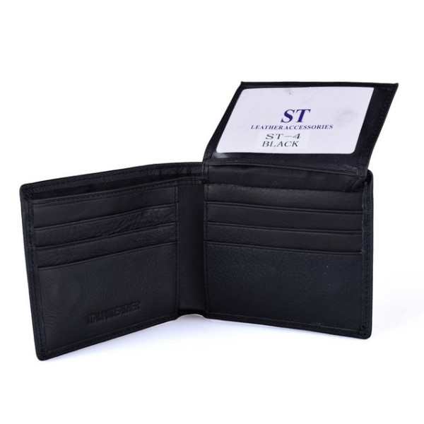 Мужской кожаный кошелек на магните ST Leather (ST-4) 98451 Черный