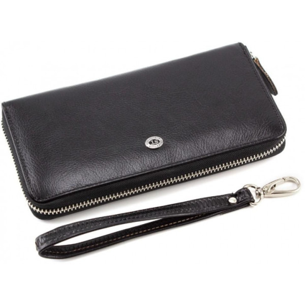 Клатч- портмоне на молнии кожаный ST Leather (B138-3) 98105 Черный