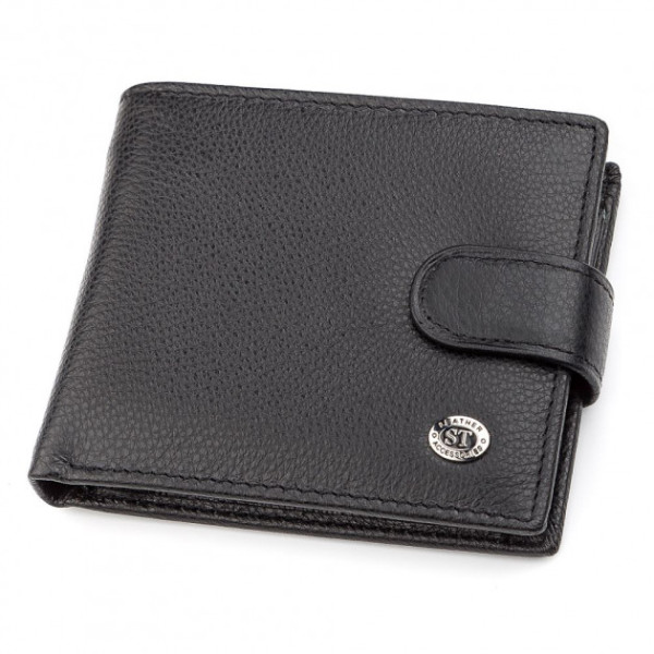 Мужской кошелек из натуралной кожи ST Leather (ST103) 98305 Черный