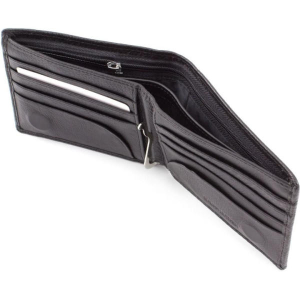 Чоловічий гаманець з натуралной шкіри ST Leather (ST-3) 98440 Чорний