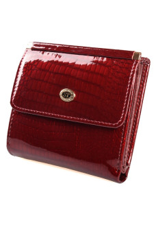 Женский кожаный кошелек складной маленький лаковый ST Leather (S1101A) 98204 Бордовый