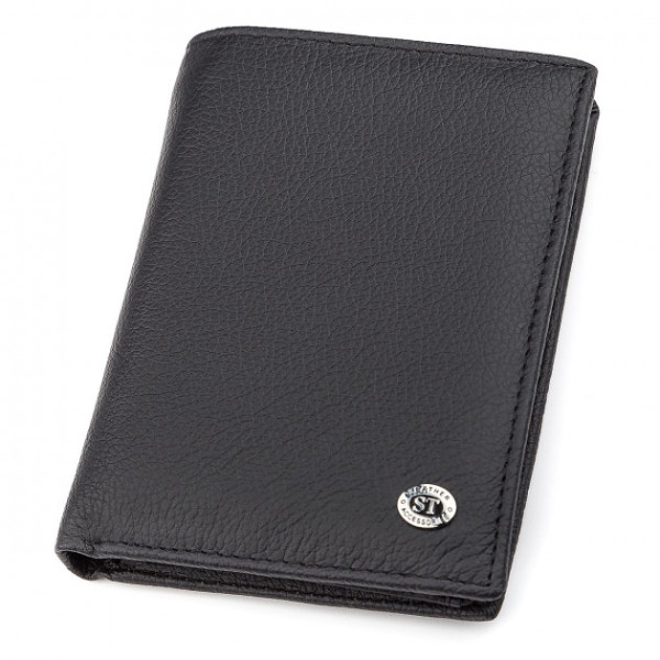 Гаманець чоловічий з натуральної шкіри ST Leather (ST-2) 98400 Чорний