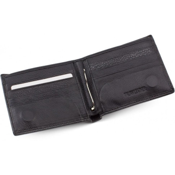 Чоловічий гаманець з натуралной шкіри ST Leather (ST-3) 98440 Чорний