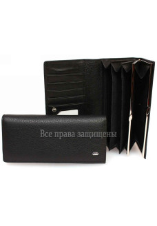 Классический кожаный женский кошелек черного цвета