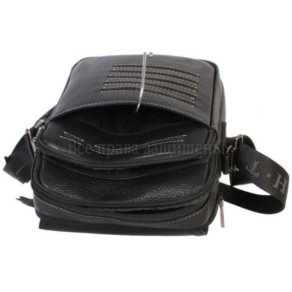 Повседневная мужская наплечная сумка из натуральной кожи – H.T-Leather Mens Bags Collection (HT-1538-17) в категории купить мужские сумки Украина