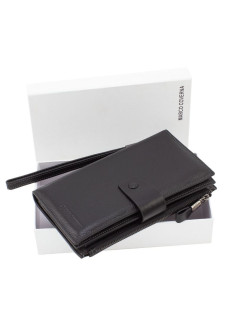 Кожаный дорожный кошелек для путешествий 19,5х10,5 Marco Coverna 1426 (1426 black) чёрный