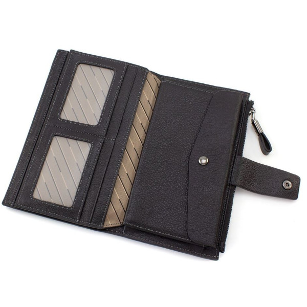Кожаный дорожный кошелек для путешествий 19,5х10,5 Marco Coverna 1426 (1426 black) чёрный