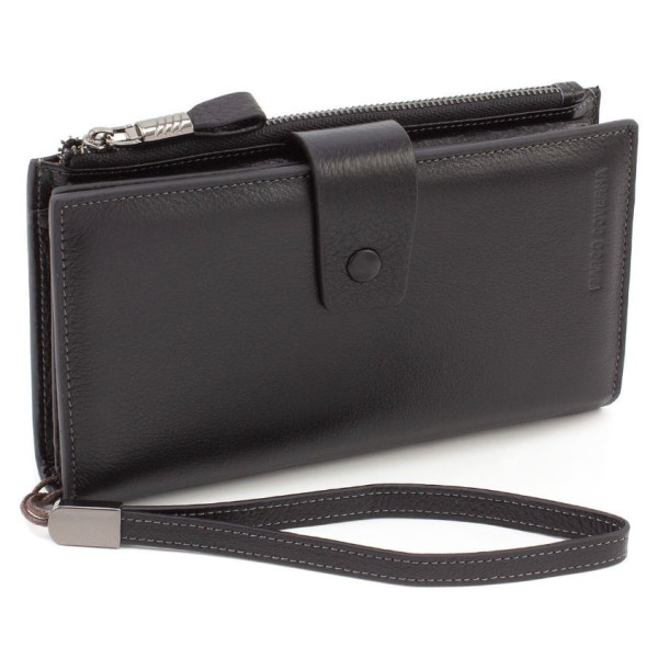 Кожаный дорожный кошелек для путешествий 19,5х10,5 Marco Coverna 1426 (1426 black) чёрный