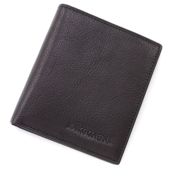 Компактне шкіряне портмоне із затиском для купюр 9х10 Marco Coverna BK010-892 (18389) чорний