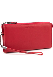 Красный кожаный клатч на молнии 23х11,5 Marco Coverna 1425(1425 red) красный
