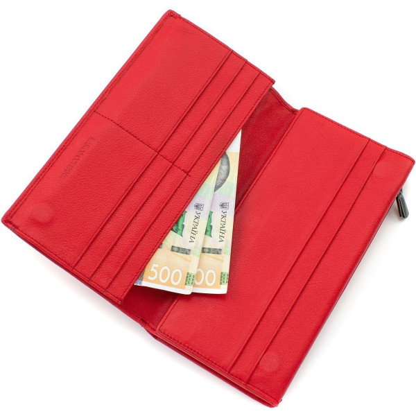 Женский кожаный дорожный тревел-кошелек 20х10,5 Marco Coverna 1423(1423 red) красный