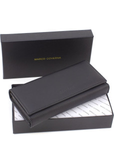 Женский кошелек из натуральной кожи на два отделения 18,5х9 Marco Coverna MA246-Black(17174) чёрный