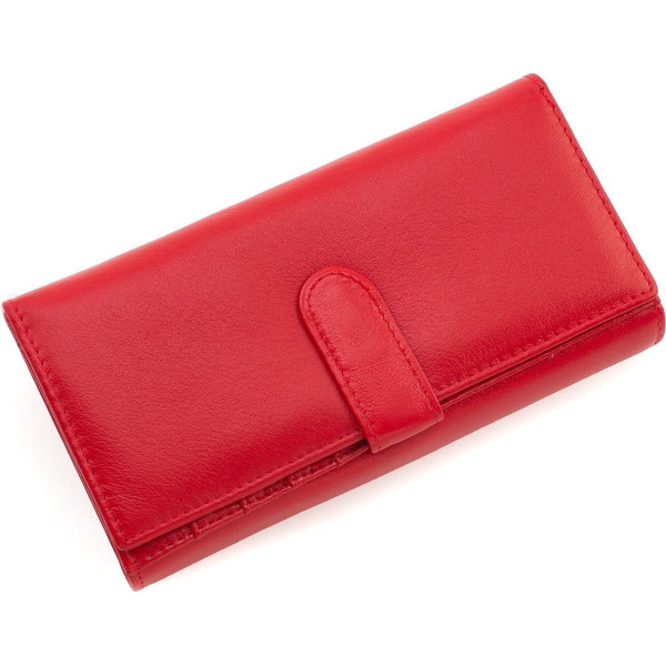 Женский кошелек из натуральной кожи на два отделения 18,5х9 Marco Coverna MA246-Red(17180) красный