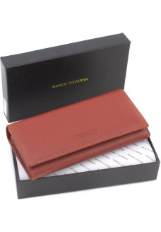 Женский кошелек на магнитах кожаный под много купюр 18,5х9 Marco Coverna MA501-1-Brown(17505) светло-коричневый