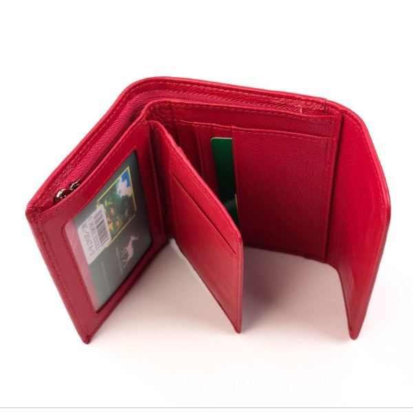 Маленький кожаный кошелек на магнитах Marco Coverna 2047A-2 (17137) красный