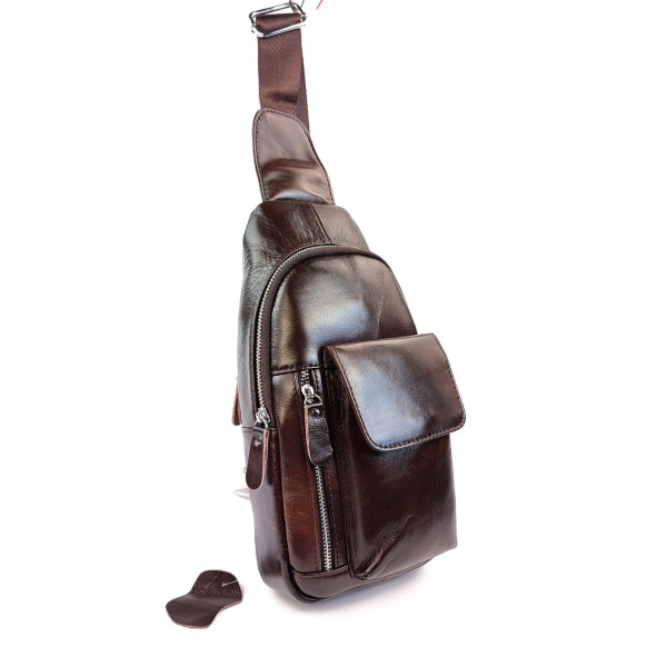 Сумка зі шкіри крос - боді слінг 16,5х24,5 Jz VS-668-1(3903) коричневий