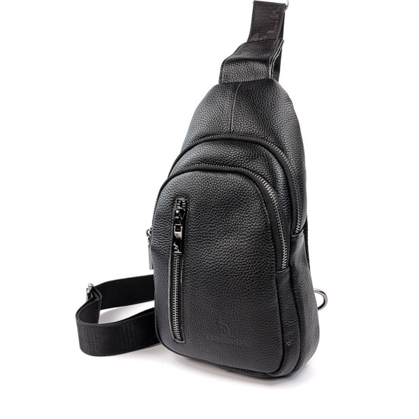 Сумка из кожи кросс - боди слинг 17х29 JZ VS-9905(3906) черный