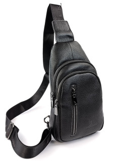 Сумка из кожи кросс - боди слинг 17х29 JZ VS-9905(3906) черный
