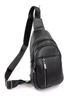 Сумка из кожи кросс - боди слинг 17х29 Jz VS-9906(3907) черный