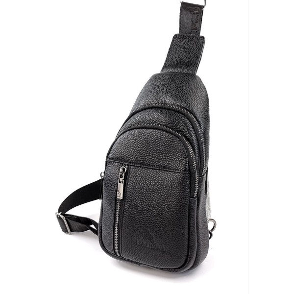 Сумка из кожи кросс - боди слинг 17х29 Jz VS-9906(3907) черный