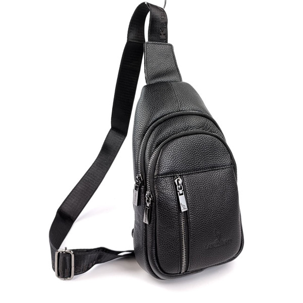 Сумка из кожи кросс - боди слинг 17х29 Jz VS-9906(3907) черный