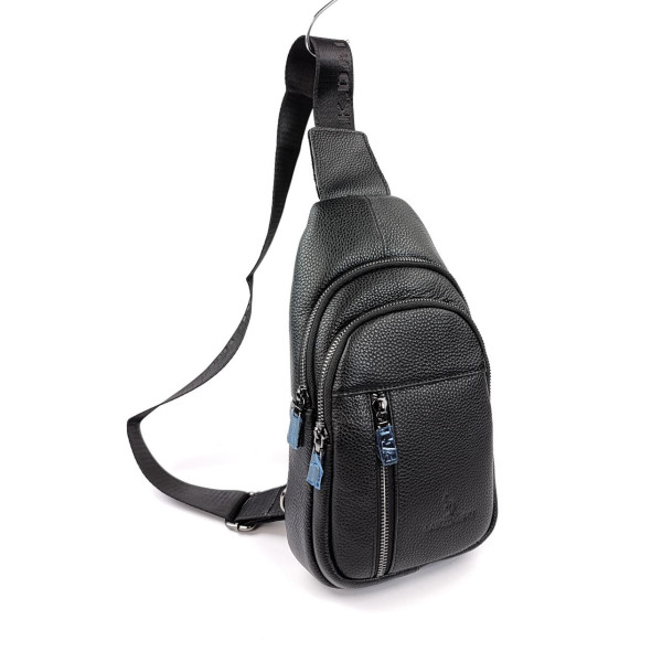 Сумка из кожи кросс - боди слинг 17х29 Jz VS-9906(3907) черный