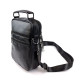 Мужская сумка кожаная с ручкой и ремнём через плечо 20х24 JZ-21271-SO Чёрная