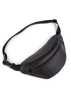 Сумка на пояс бананка кожаная 33x18x5 SN-1025-1 Чёрная