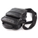 Сумка-мессенджер мужская натуральная кожа с ручкой JZ KO-019-3 18x22x7-9 Черная