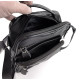 Кожаная сумка мужская с ручкой для ношения в руке JZ KO-021-1 18x22x7-9 Черная