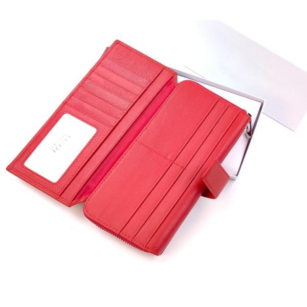 Модный Женский Красный Кошелек из натуральной кожи SF-ST228-Red: стильный аксессуар высокого качества
