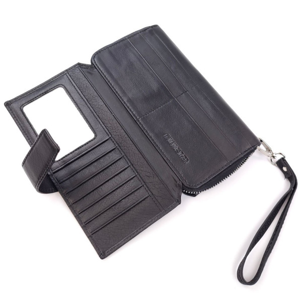 Якісний Чорний Шкіряний Гаманець Унісекс SF-ST228-black: стильний аксесуар для модного чоловіка