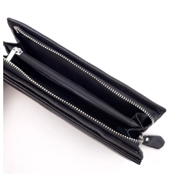 Черный Кошелек Кожа Унисекс SF-1431-Black: стильный аксессуар для организации вашего образа